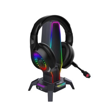 Marvo Kobe 30 RGB headsettartó és USB hub fekete színben