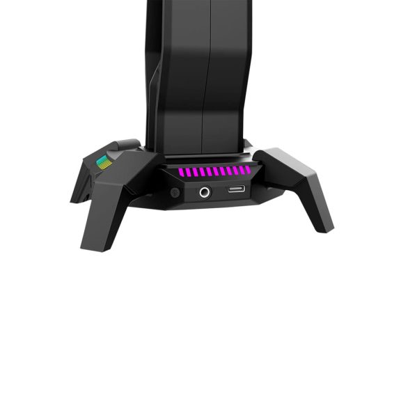 Marvo Kobe 30 RGB headsettartó és USB hub fekete színben