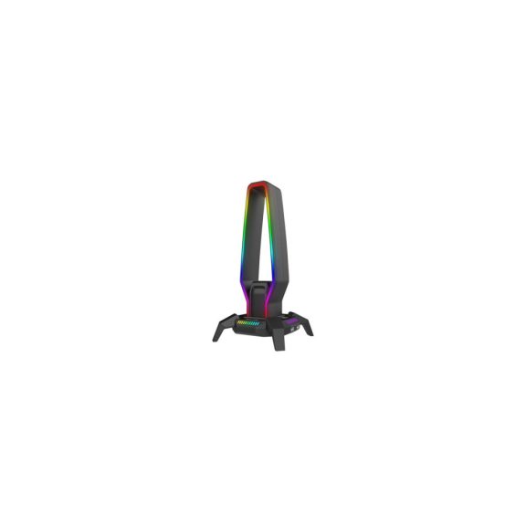 Marvo Kobe 30 RGB headsettartó és USB hub fekete színben