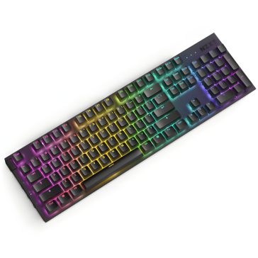 NZXT Function 2 fekete vezetékes optikai gaming billentyűzet UK kiosztással és RGB világítással.