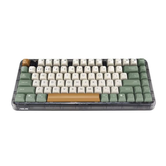 Asus Jelly75 KD201 vezeték nélküli mechanikus billentyűzet, HU kiosztás, fehér háttérvilágítás, Orange Meadow