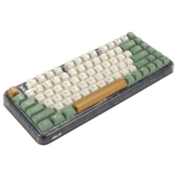 Asus Jelly75 KD201 vezeték nélküli mechanikus billentyűzet, HU kiosztás, fehér háttérvilágítás, Orange Meadow