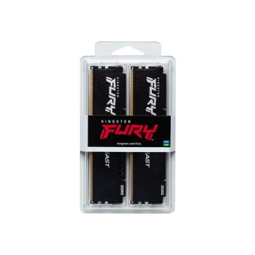   Kingston FURY Beast DDR5-5200 asztali memória, 16GB (2x8GB kit), CL40, fekete - KF552C40BBK2-16