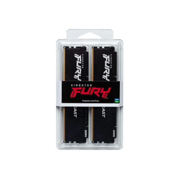Kingston FURY Beast DDR5-5200 asztali memória, 16GB (2x8GB kit), CL40, fekete - KF552C40BBK2-16