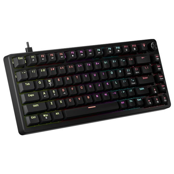 MARVO Arma 82 mechanikus gaming vezetékes billentyűzet, fekete, US kiosztás, TNT Peach linear kapcsolók