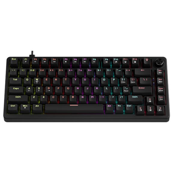 MARVO Arma 82 mechanikus gaming vezetékes billentyűzet, fekete, US kiosztás, TNT Peach linear kapcsolók