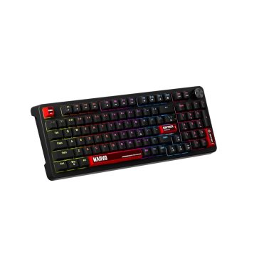   Marvo ARMA 98 mechanikus vezetékes gamer billentyűzet, 96 gomb, US kiosztás, TNT Peach linear kapcsolók, fekete