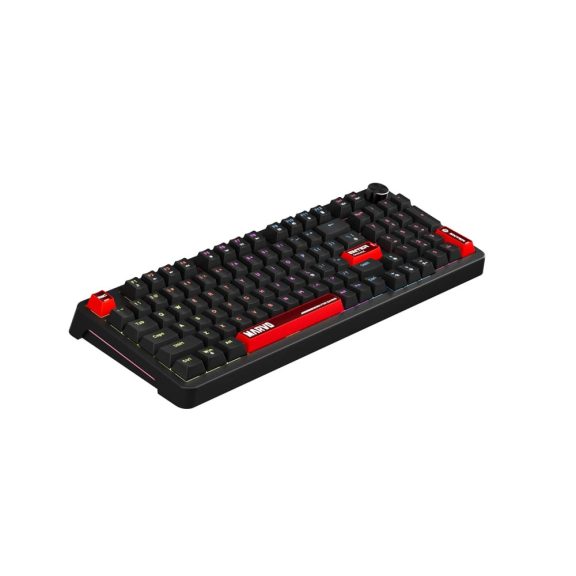 Marvo ARMA 98 mechanikus vezetékes gamer billentyűzet, 96 gomb, US kiosztás, TNT Peach linear kapcsolók, fekete