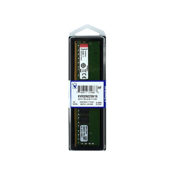 Kingston ValueRAM DDR4-3200 asztali memória, 16GB, CL22, zöld - KVR32N22S8/16