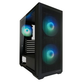 LC-Power Gaming 717B Meshwork_L számítógépház RGB ventilátorokkal és edzett üveg oldallappal