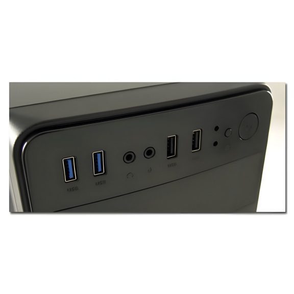 LC-Power 2015MB microATX minitorony ház fekete színben, bővítőportokkal