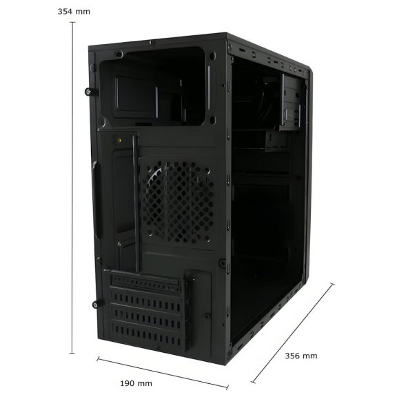 LC-Power 2015MB microATX minitorony ház fekete színben, bővítőportokkal