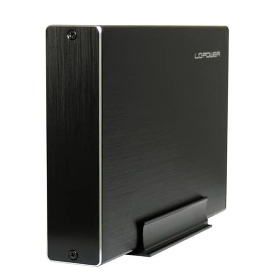 LC-Power LC-35U3-Becrux-C1 3.5” külső merevlemez ház, USB 3.2 Type-C, fekete alumínium kivitelben.