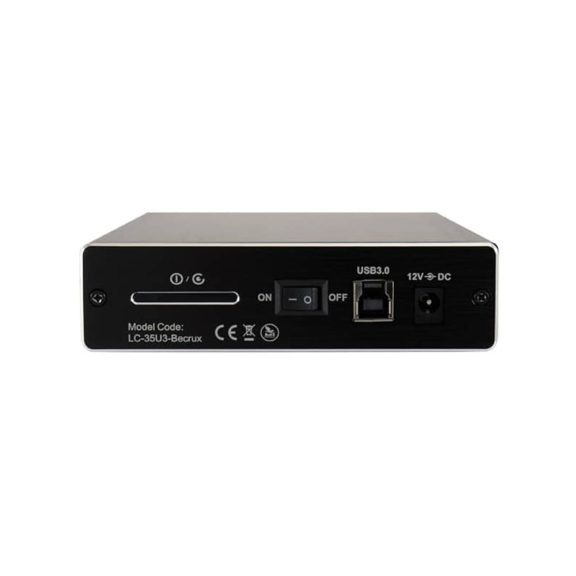 LC-Power LC-35U3-Becrux külső 3,5"-os HDD ház, USB 3.0, alumínium, fekete