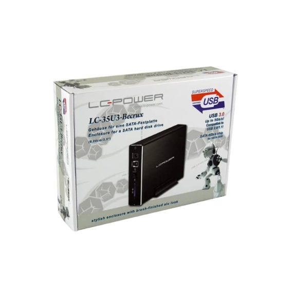 LC-Power LC-35U3-Becrux külső 3,5"-os HDD ház, USB 3.0, alumínium, fekete