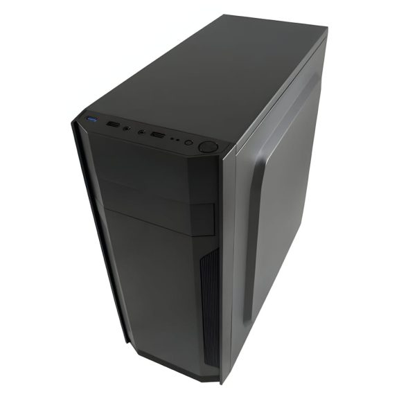 LC-Power 7036B fekete irodai számítógépház USB 3.2 és HD Audio csatlakozókkal