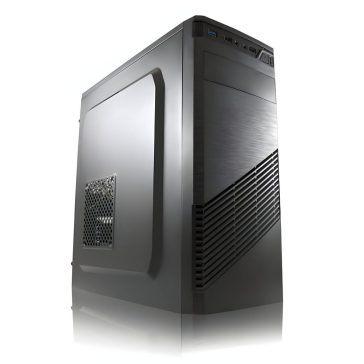 LC-Power 7037B fekete ATX miditorony ház elölnézet