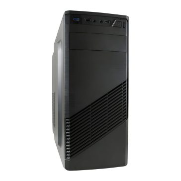 LC-Power 7037B fekete ATX miditorony ház elölnézet
