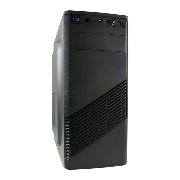 LC-Power 7037B fekete ATX miditorony ház elölnézet