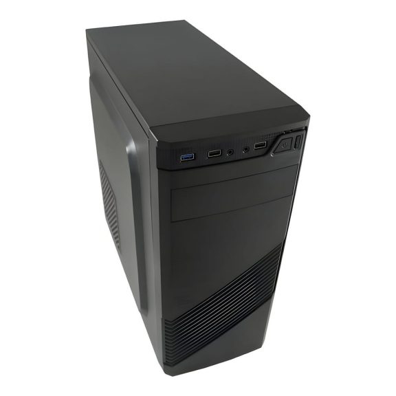 LC-Power 7037B fekete ATX miditorony ház elölnézet