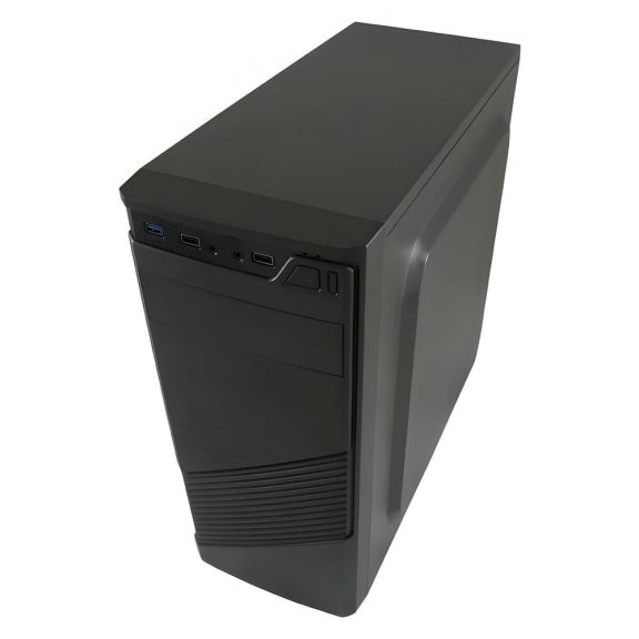 LC-Power 7037B fekete ATX miditorony ház elölnézet