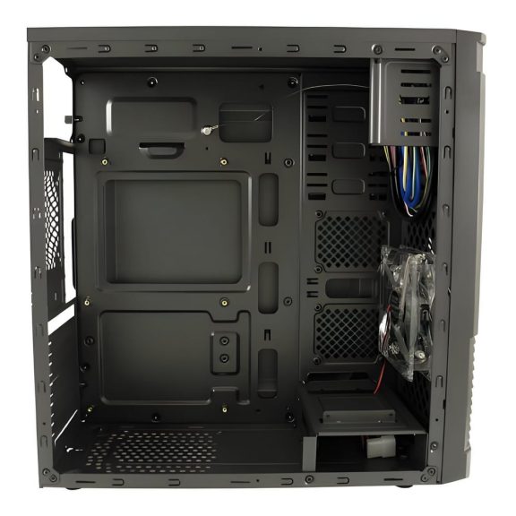 LC-Power 7037B fekete ATX miditorony ház elölnézet