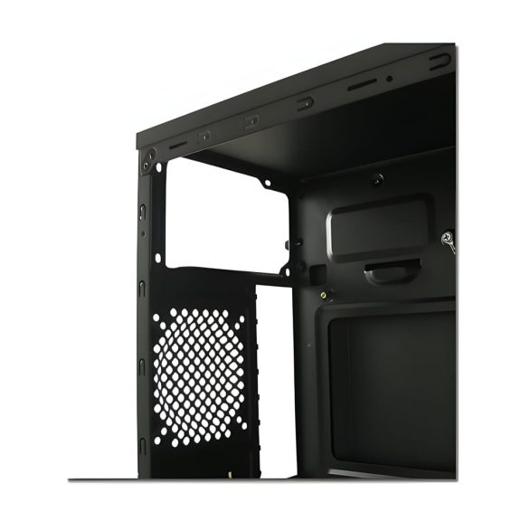 LC-Power 7037B fekete ATX miditorony ház elölnézet