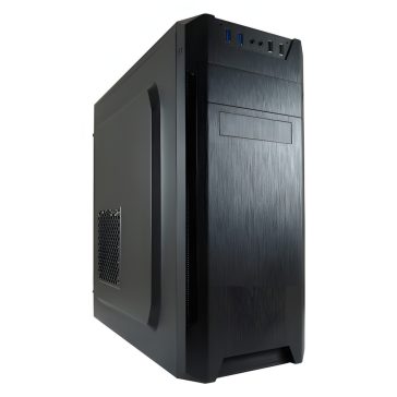 LC-Power 7040B fekete ATX számítógépház szálcsiszolt előlap és USB csatlakozók