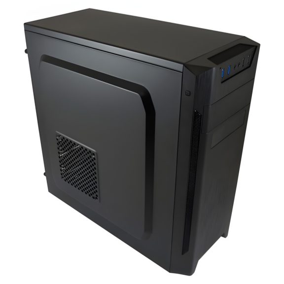 LC-Power 7040B fekete ATX számítógépház szálcsiszolt előlap és USB csatlakozók