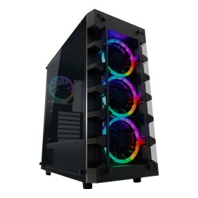 LC-Power Gaming 709B Solar_System_X fekete számítógépház ARGB ventilátorokkal
