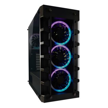 LC-Power Gaming 709B Solar_System_X fekete számítógépház ARGB ventilátorokkal