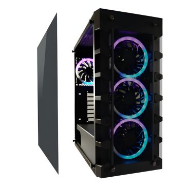 LC-Power Gaming 709B Solar_System_X fekete számítógépház ARGB ventilátorokkal
