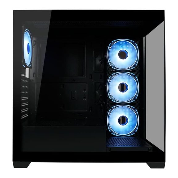 LC-Power 715B Seamless_X fekete gaming számítógépház edzett üveg oldallal