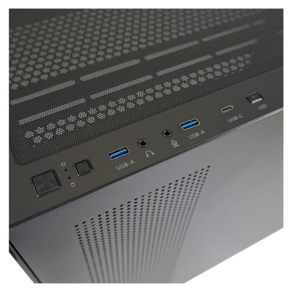 LC-Power 715B Seamless_X fekete gaming számítógépház edzett üveg oldallal