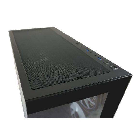LC-Power 715B Seamless_X fekete gaming számítógépház edzett üveg oldallal