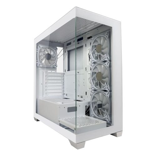 LC-Power Gaming 715W Seamless_Pale_X fehér számítógépház 4 ventilátorral