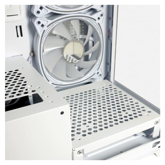 LC-Power Gaming 715W Seamless_Pale_X fehér számítógépház 4 ventilátorral