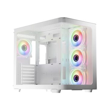  LC-Power Gaming 8001W Pro Storm Light ATX miditorony számítógépház, fehér - LC-8001W-ON