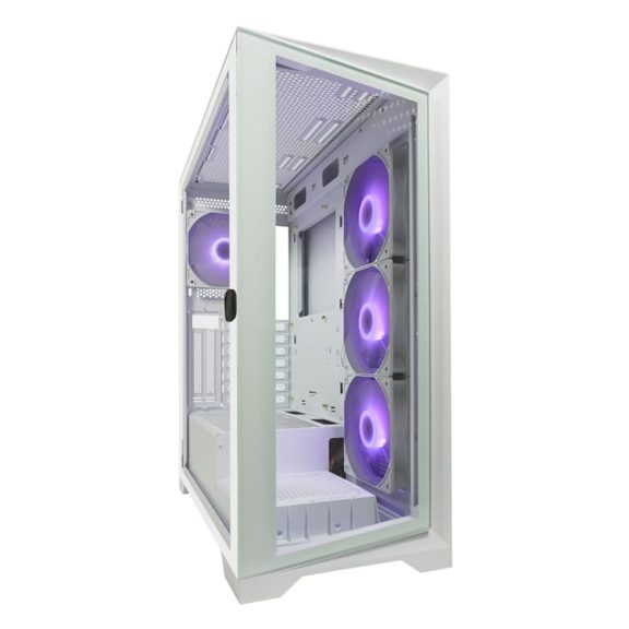 LC-Power Gaming 806W Crosswind_X fehér számítógépház edzett üveg oldallappal és ARGB világítással
