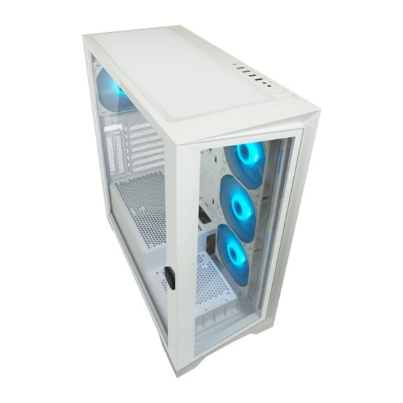 LC-Power Gaming 806W Crosswind_X fehér számítógépház edzett üveg oldallappal és ARGB világítással