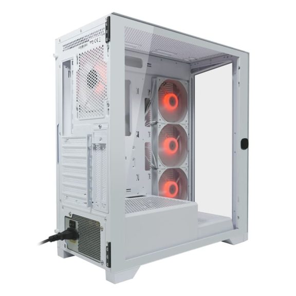 LC-Power Gaming 806W Crosswind_X fehér számítógépház edzett üveg oldallappal és ARGB világítással