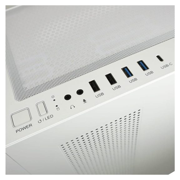 LC-Power Gaming 806W Crosswind_X fehér számítógépház edzett üveg oldallappal és ARGB világítással