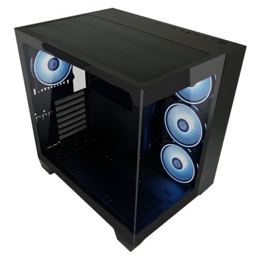 LC-Power Gaming 809B Dark Storm_X fekete ARGB számítógépház edzett üveggel