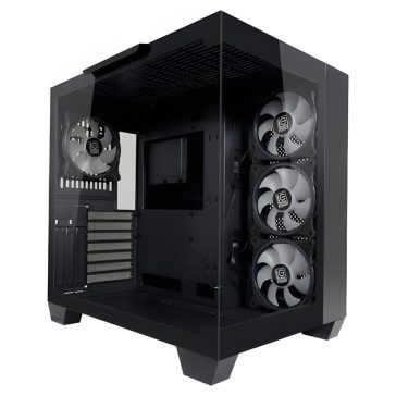 LC-Power Gaming 809B Dark Storm_X fekete ARGB számítógépház edzett üveggel
