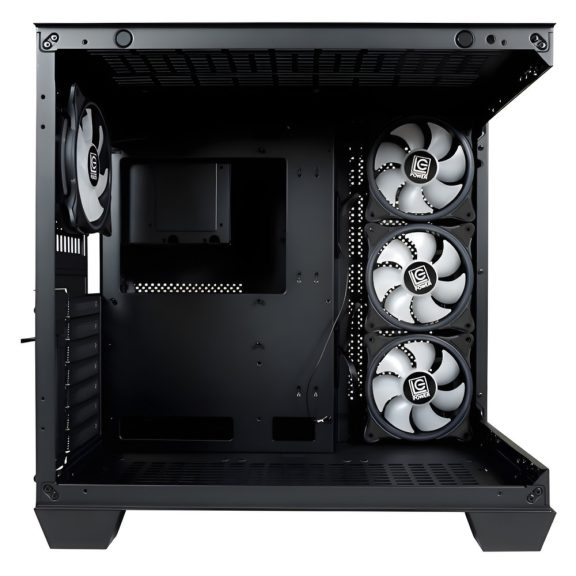 LC-Power Gaming 809B Dark Storm_X fekete ARGB számítógépház edzett üveggel