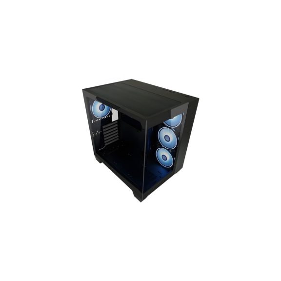 LC-Power Gaming 809B Dark Storm_X fekete ARGB számítógépház edzett üveggel