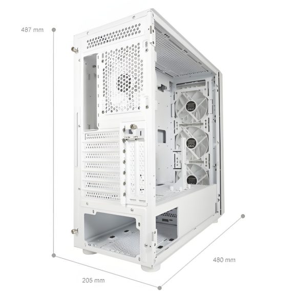 LC-Power Gaming 810W - Bright_Crawler_X ATX miditorony számítógépház, fehér - LC-810W-ON