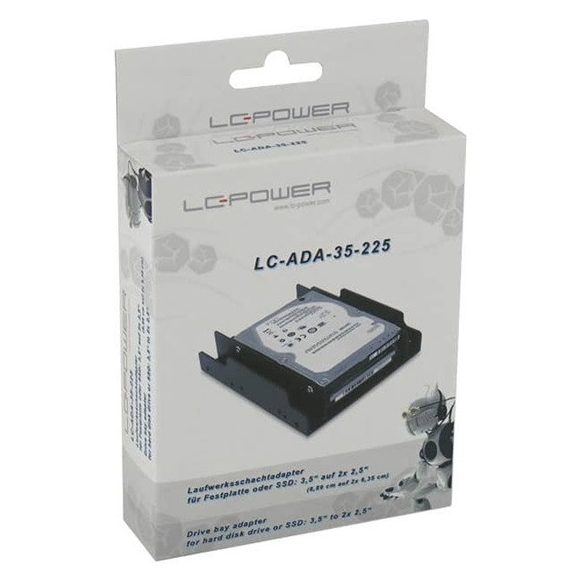 LC Power Drive bay adapter for HDD/SSD 3,5" to 2x 2,5 - LC-ADA-35-225