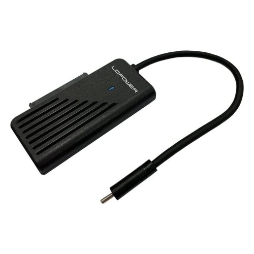LC-Power USB-C adapter SATA és NVMe M.2 SSD/HDD meghajtókhoz, fekete