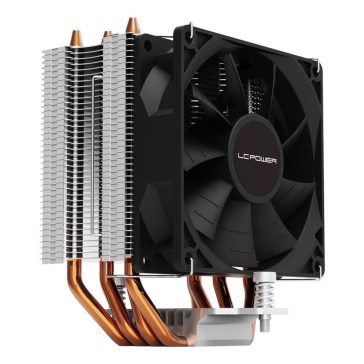 LC-Power LC-CC-95-V2 processzorhűtő, 92 mm-es ventilátorral és 165 W TDP teljesítménnyel, Intel és AMD kompatibilis.